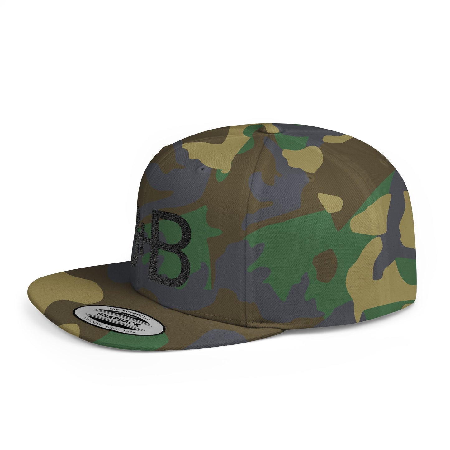 Bull+Brawl Original Cattle Brand Embroidered Camo Drop Flat Bill Snapback Hat